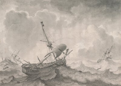 Ships on a Stormy Sea by Ludolf Bakhuizen